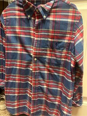 Ralph Lauren Navy and Red Plaid Button-Down Shirt